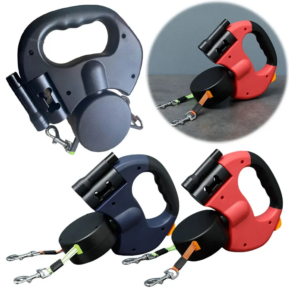 DOUBLE HEADED LED DOG LEASH – 360° TANGLE-FREE